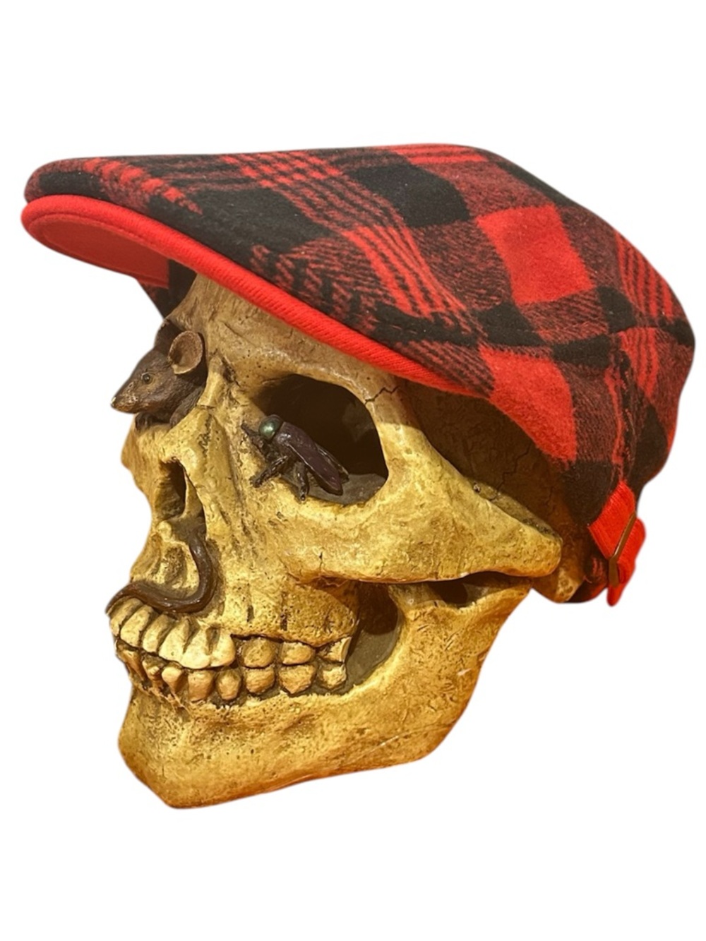 Red Black Buffalo Plaid Newsboy Ivy Flat Cap Adjustable Duckbill Cabbie Hat
